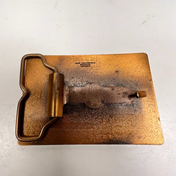 Vtg Masonic Freemason Bronze Metal Enamel Belt Buckle Harry Klitzner USA 70s - Picture 6 of 13